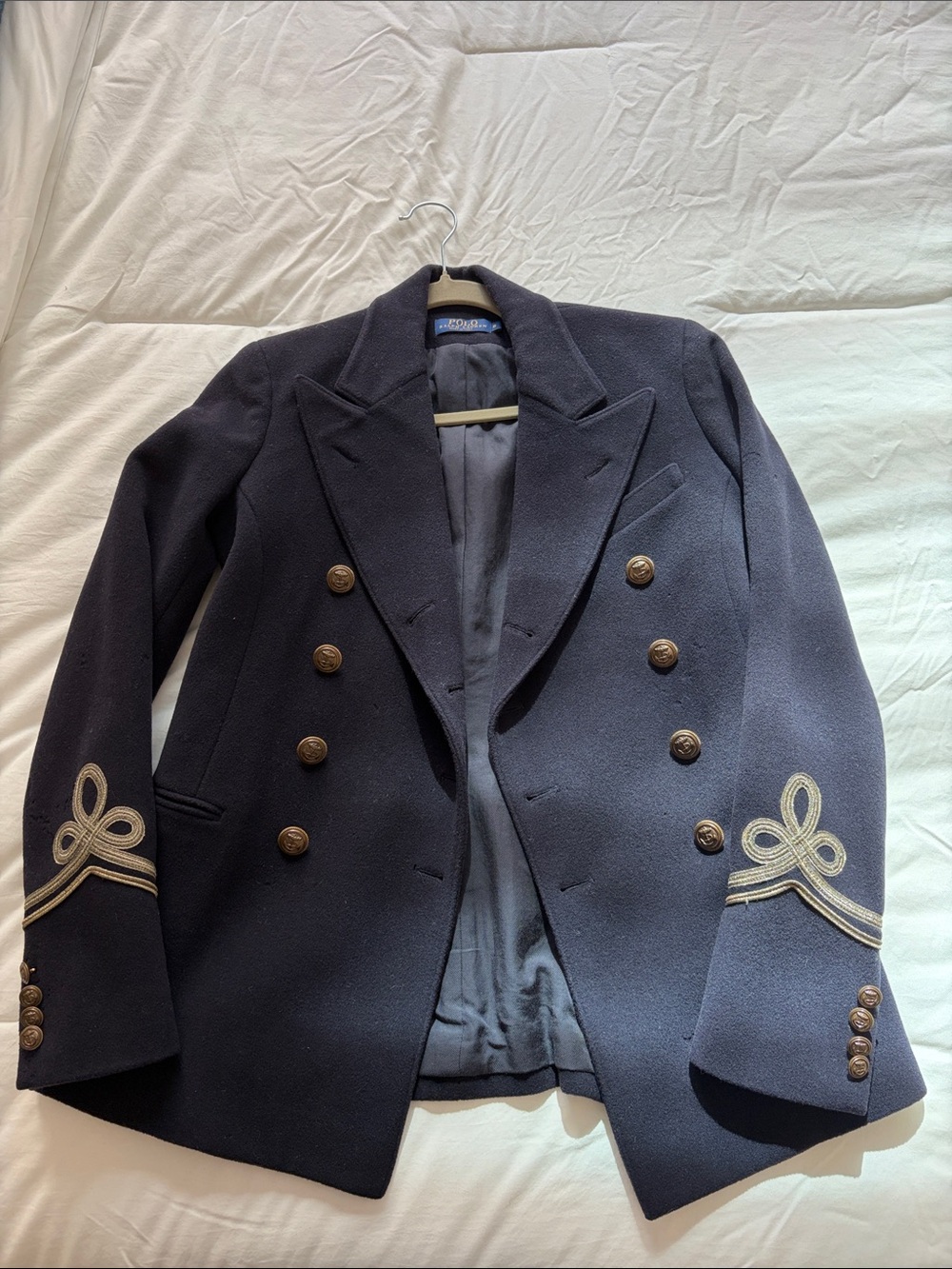Polo by Ralph Lauren Navy Double-Breasted Blazer with Gold Braid